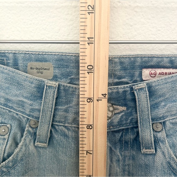 AG Ex-Boyfriend Crop Jeans Denim Pants Distressed Ankle Light Blue Size 26 Reg - Picture 12 of 15
